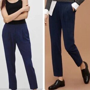 Aritzia Babaton  High Waist Navy Blue Trousers Elastic Waist Womens Size 4